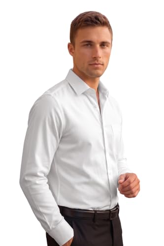 Image of Louis Philippe Men's Slim Fit Easy to Iron Everyday wear Premium Cotton Full Sleeve Solid Formal Shirt