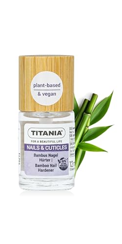 TITANIA® Endurecedor de uñas de bambú, 12 ml, con extracto de bambú y mezcla de vitaminas contra uñas quebradizas, fortalece y protege, compatibilidad cutánea dermatológicamente probada, vegano
