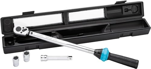 Hazet Drehmoment-Schlüssel-Satz 5122-2CT/5 mit Umschaltknarre 12,5 mm (1/2) 40-200 mm - passend zum präzisen Anzug von Radmuttern und Schrauben - für Hobby, Werkstatt und Industrie