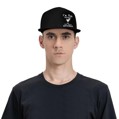 Gorra plana ajustable unisex negra miniatura 7
