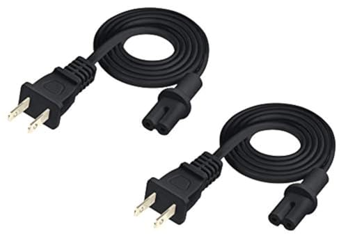Image of 3 Foot Power Cord Compatible with Sonos Five Sonos 5 Sonos Play 5 Speakers and Compatible with Sonos Beam and Sonos Amp Speakers - Black 2-Pack