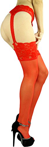 Image of ToBeInStyle Women's Attached Garter Belt Suspender Nylon Stocking Pantyhose