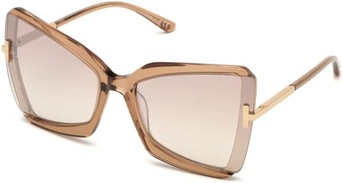 Tom Ford Gia FT0766 Square Sunglasses for Women +BUNDLE with ACCESSORY EYEWEAR KIT