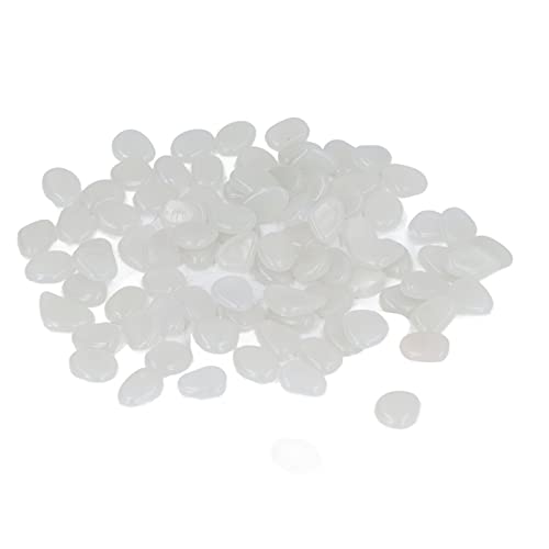 Generic Piedras Luminosas Brillantes Llamativas para un Ambiente de Jardín Oscuro 100 X Piedras Luminosas (WHITE)
