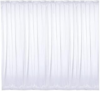 Queiting Wedding Backdrop Curtain 6.5x6.5ft White Fabric Backdrop Detachable Ice Silk Party Backdrop Curtain for Photography Background Wedding Background Cloth Decorations