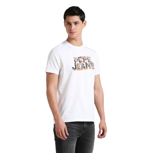 Image of Pepe Jeans Men T-Shirt|Cotton|Slim Fit