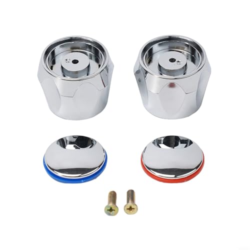 Startbuymore Pomo de repuesto para manija de grifo, 2 piezas de tapas de cabeza de grifo frío y caliente, cubierta de grifo para grifo de cocina y fregadero para fugas de grifos envejecidos