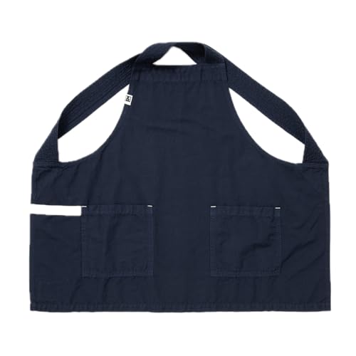hedley & bennett Professional Cross-Back Smock - 7oz Cotton-Linen Kitchen Apron with Large Pockets - Unisex Chef Workwear for Cooking & Grilling - Blueberry