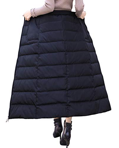 chouyatou Women's Bi-Directional Zip Up 1 Piece A Line Long Insulated Skirt2