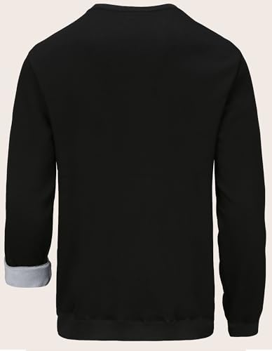 Men's Heavy Weight Crew Neck Sweatshirt Soft Fleece Lined, Long Sleeve Classic Warm Pullover Basic Top2
