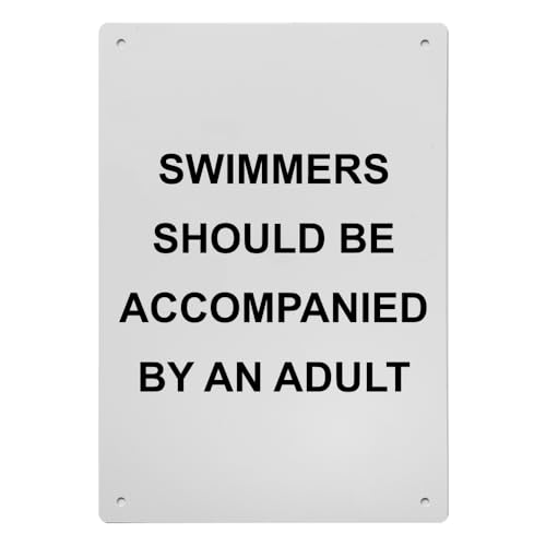 Swimmers Should Be Accompanied By An Adult Sign, 8.5 x 11 in