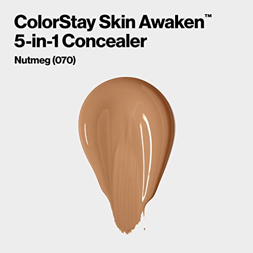 Revlon ColorStay Skin Awaken Concealer, 070 Nutmeg, 0.27 fl oz | Lightweight 5-in-1 concealer with caffeine & vitamin C conceals imperfections, dark circles & redness. - image 2