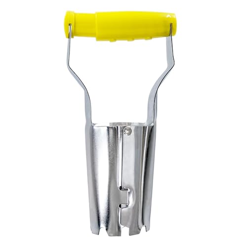 Jardineer Small Bulb Planter Toolâ€“ Compact Stainless Steel Transplanter for Bulbs, Seedlings & Flowers â€“ Ergonomic Handle with Depth Markings â€“ Silver & Blackâ€“ Durable Garden Planting Tool