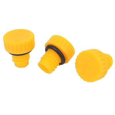 Fevas 3 Pcs 15mm Male Thread Air Compressor Oil Plug Yellow