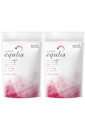 エクオール 産生 サプリ 【医師監修】 エクリア/婦人科取扱 エクオール乳酸菌 大豆イソフラボン ラクトビオン酸 を高配合/ 6種の女性サポート成分凝縮配合 国内製造(2個)の商品画像（Amazon）