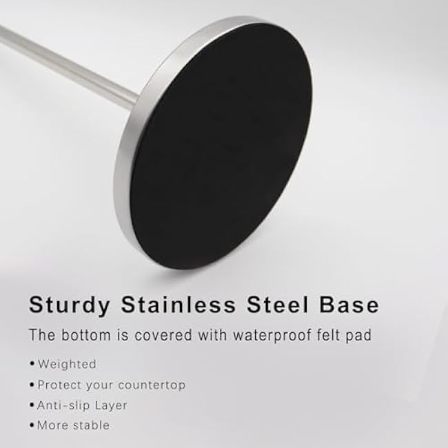 Paper Towel Holder Countertop, Standing Paper Towel Roll Holder for Kitchen Bathroom, Paper Towel Stand with Weighted Base, One-Handed Tear Stainless Steel Paper Towel Holder(Silver)