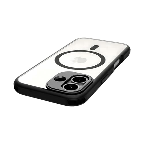 Image of DailyObjects Polycarbonate Case for iPhone 16 Plus Compatible with Mag-Safe Wireless Charging | Black Hybrid Magnetic Armour Slim Shockproof Back Cover