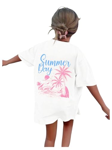 Image of SOLY HUX Girl's Short Sleeve Graphic Tees Crew Neck Beach Tops Casual Summer T-Shirts