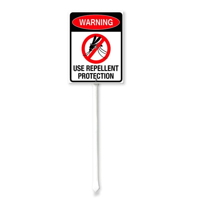 Geroclonup Mosquito Yard Sign Warning Use Repellent Protection Sign with Stake 20x30cm Yard Sign Yard Decoration Rustproof Outdoor Aluminum Sign for Yard Garden Lawn Street Outdoor