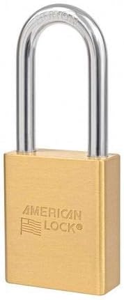 Different-Keyed Padlock, Open Shackle Type, 2" Shackle Height, Gold