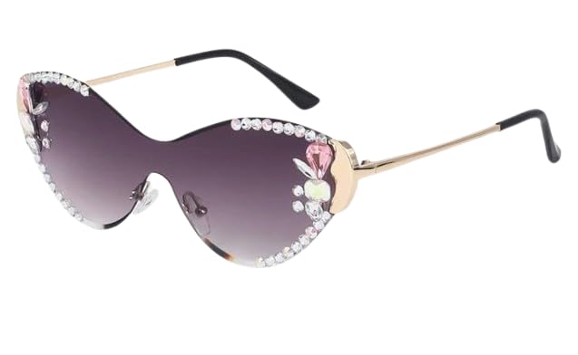 Rimless Cat Eye Sunglasses for Women | UV400 Protection, Frameless Flower Diamond-Cut Lens, Trendy Fashion Driving Shades-picture-30