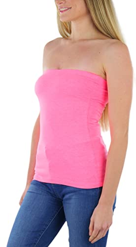 Image of ToBeInStyle Women's Cotton-Spandex Blend Stretchy Tube Top