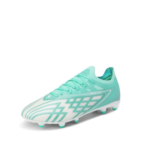 DREAM PAIRS Zapatillas de Fútbol Hombre Calzado de Fútbol para Hombre Botas de Fútbol Zapatos de Fútbol Tacos Fútbol Deporte Sala,Size 41,Blanco Verde,SDSS2406M-E