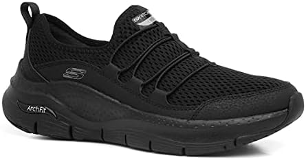 Skechers Women's Low-Top Trainers, Black Mesh Trim, 8 | Image 7
