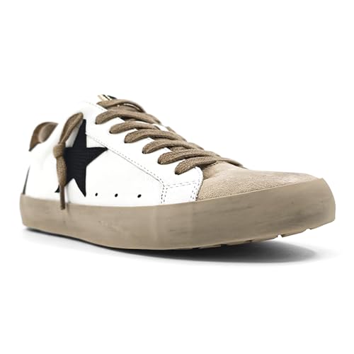 Womens Pamela Lace Up Sneakers Shoes Casual - Beige, Brown, White - Size 6.5 M2