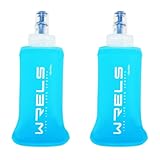 WRELS TPU Faltbare Trinkflasche,BPA-Frei Soft Flask,Flexible Faltbare Trinkflasche Laufen,Leichte Sportflasche Wasserflasche für Joggen,Wandern,Reisen,Radfahren(Hellblau 150ml x 2)
