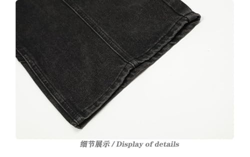 Jeans Pants Trouser Denim Retro Straight Tube Street Trendy Piercing Hairy Wash Personalized for Men 6