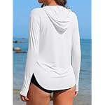 ATTRACO Rash Guard for Women UPF 50+ Sun Protection Clothing Button Down SPF Hoodie Beach Shirts - Image 3