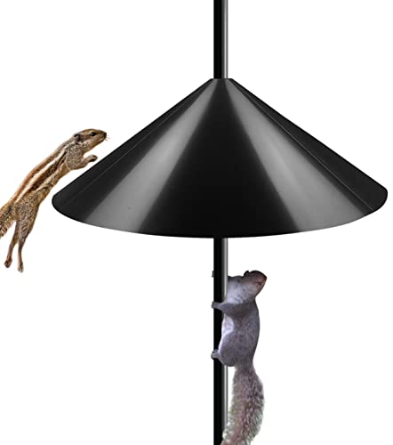 Ansionsol 19 Inch Wide Squirrel Baffle for Bird Feeder Pole, Outside Pole Mount Stopper & Bird House Guard for Outdoor Shepherd’s Hook, Black, 1 Pack