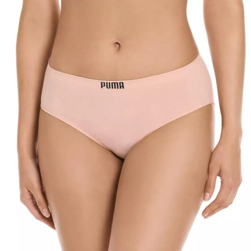 PUMA Women's Seamless Bikini Underwear, Microfiber, Tag-Free, 4-Pack (US, Alpha, Medium, Regular, Regular, Pink/Blue/Black/Gray)3