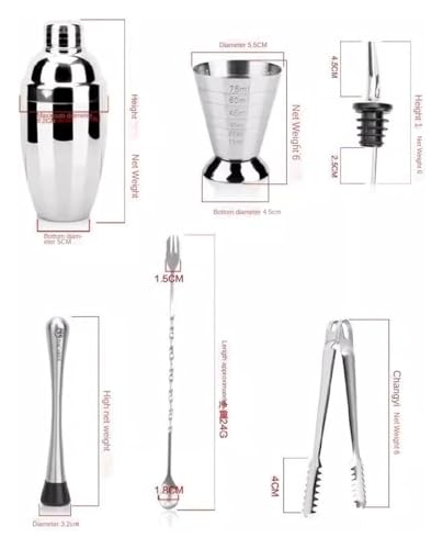Kit de Bartender, Coctelera 10 Piezas con Soporte 550 ml miniatura 2