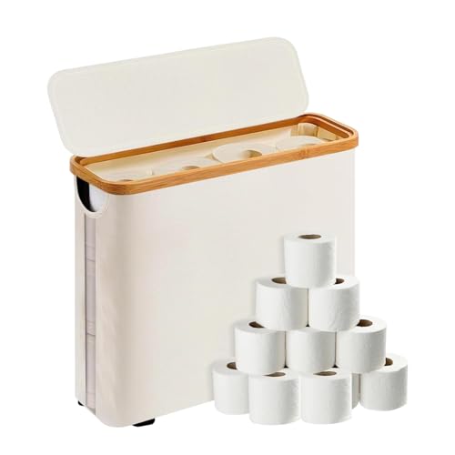 Organizador De Rollos De Papel Higiénico - Organizador De Papel Higiénico para Baño,Cesta Impermeable para Estantes Cajones Esquina Pared Lavabo Toallas Hogar Baño