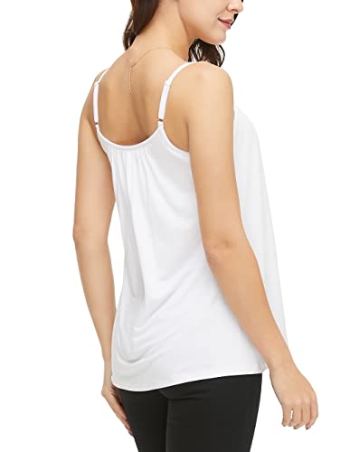 Image of Camisoles for Women with Built in Bra Adjustable Strap Tank Tops Cami Sleeveless Summer Tops for Workout Sleeping Traveling