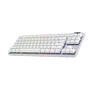 Teclado Gamer Sem Fio Logitech G PRO X com design TKL, Layout US, RGB LIGHTSYNC, Tecnologia LIGHTSPEED e Switch Exclusivo GX Brown Tactile - Branco