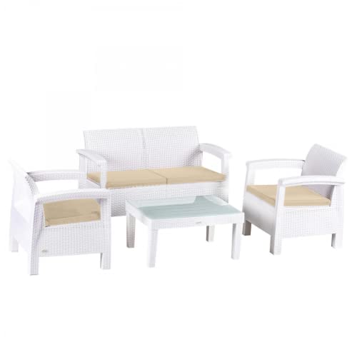 RetroArt Premium Rattan Gartenmöbel Set - Wetterfest, Komfortabel &...