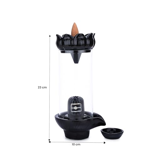 Image of Cycle Pure Navin Shivling Abhishekam Backflow Incense Burner with 20 Premium Cones - Spiritual Smoke Waterfall Decor