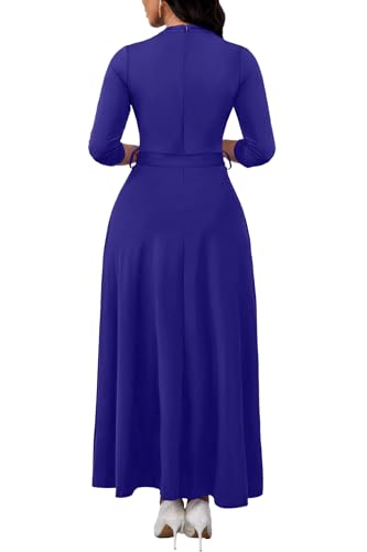 Image of FANDEE Maxi Dress for Women, Casual V Neck 3 /4 Sleeve Long Dresses with Pockets