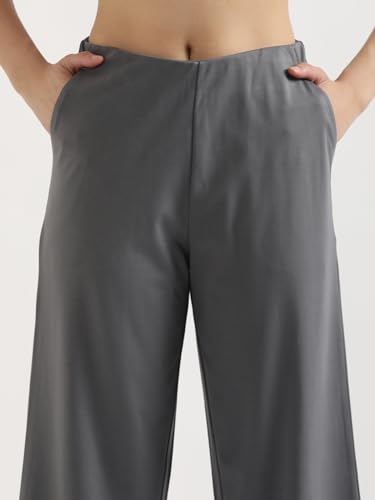Image of SAADAA Palazzo Pants for Women Half-Elasticated Waistband | Palazzo for Women in Airy Linen Fabric | Regular Fit Mid Rise Waist & Deep Pockets | Versatile Formal & Casual Wear |