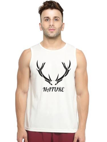 Image of Men's Sleeveless T-Shirt - 100% Pure Cotton, Nature Print - Comfortable Breathable Gym Tank Top