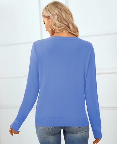 QUALFORT Women's Sweater 100% Cotton Long Sleeve Pullover Sweater Soft Lightweight Knit Tops 2026