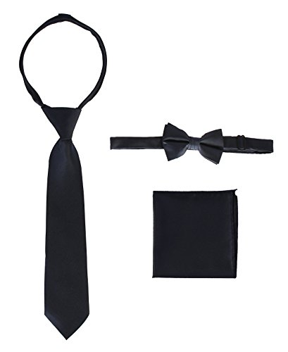 Image of Gioberti Boy's Long Sleeve Dress Shirt + Solid Tie, Bow Tie, and Hanky