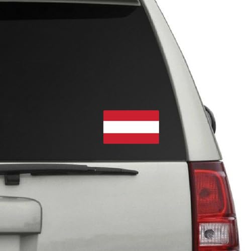 Image of World Country Flag Decal Stickers - Two Pack - for Cars Windows Bumpers Laptops Tablets Tumblers Cups Walls (Austria)