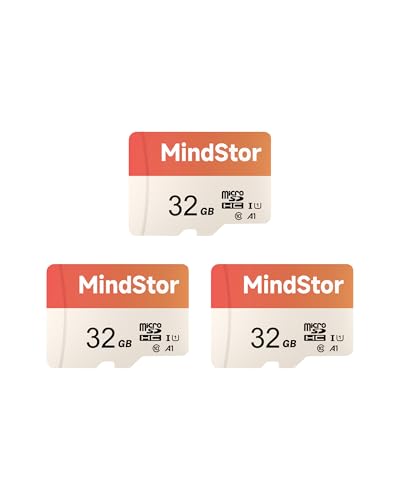 Micro SDHC 32GB Memory Card MindStor 90MB/s Read Speed TF Card with Adapter U1 A1 Rated HD Video Support Waterproof for Security Camera Dash cam 3 Pack