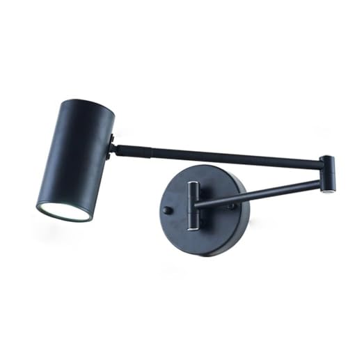ZLLFHS Aplique de Pared con Brazo oscilante para mesita de Noche, lámpara de Lectura con rotación, Foco, lámpara de Lectura nórdica montada en la Pared, lámpara de Pared de Metal giratoria con