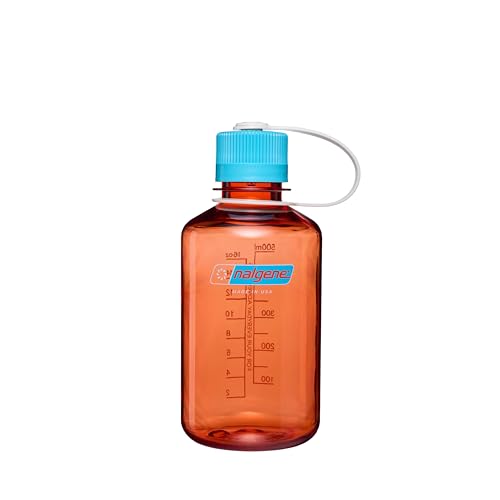Image of Nalgene 16 oz Narrow Mouth Water Bottle, Thrill & Motion, Flame w /Blue Atoll