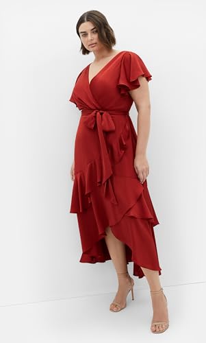 City Chic Women's Plus Size Dress - Flirty Jen Flutter Sleeve Maxi3